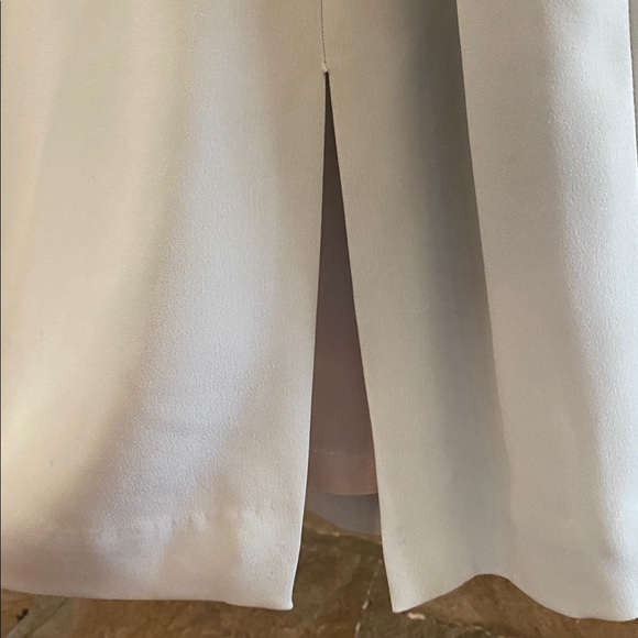 Tahari Shimmering sea foam green dress with draped neckline and side slit. 8 - Picture 4 of 12